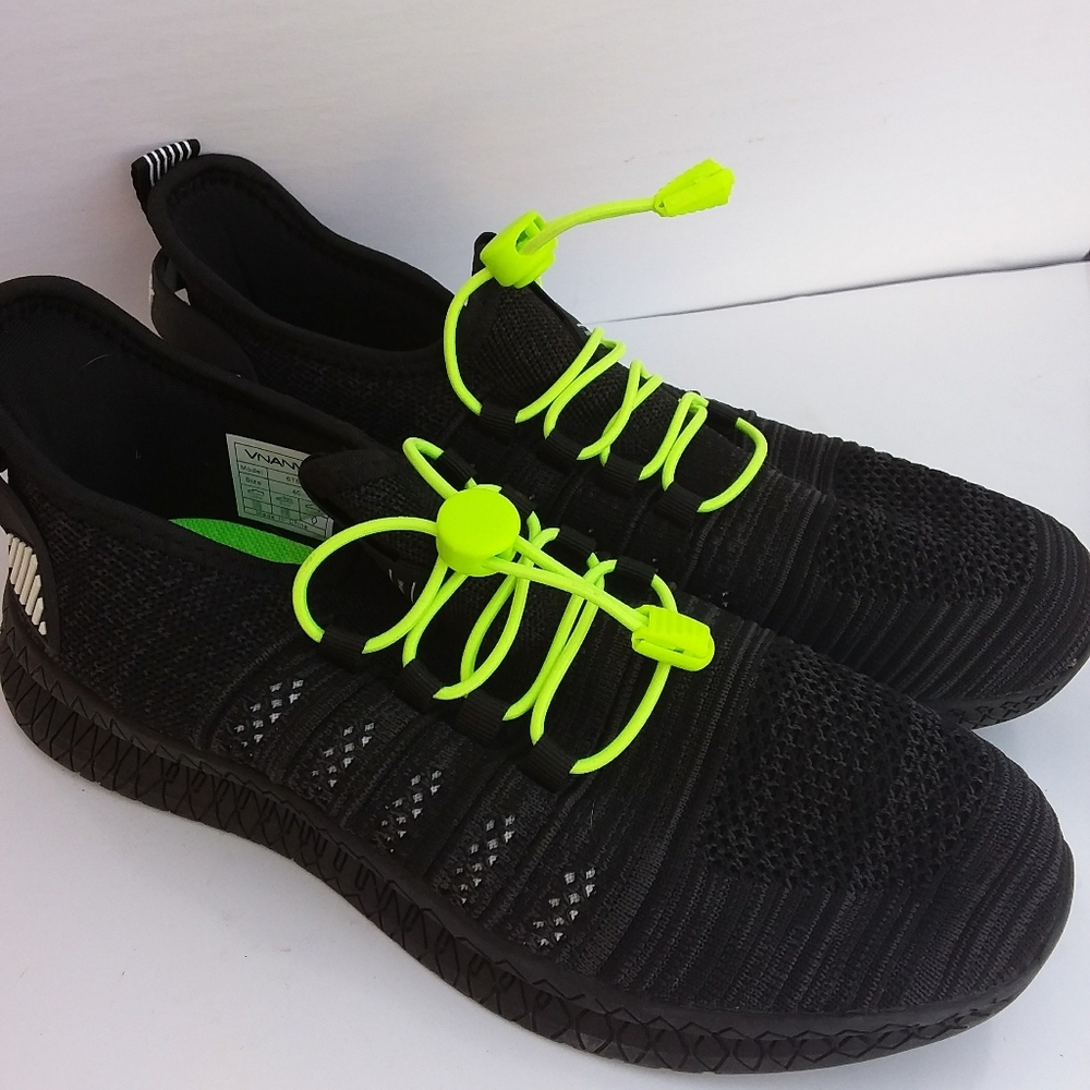 Black and Neon Green Women's Shoes 40